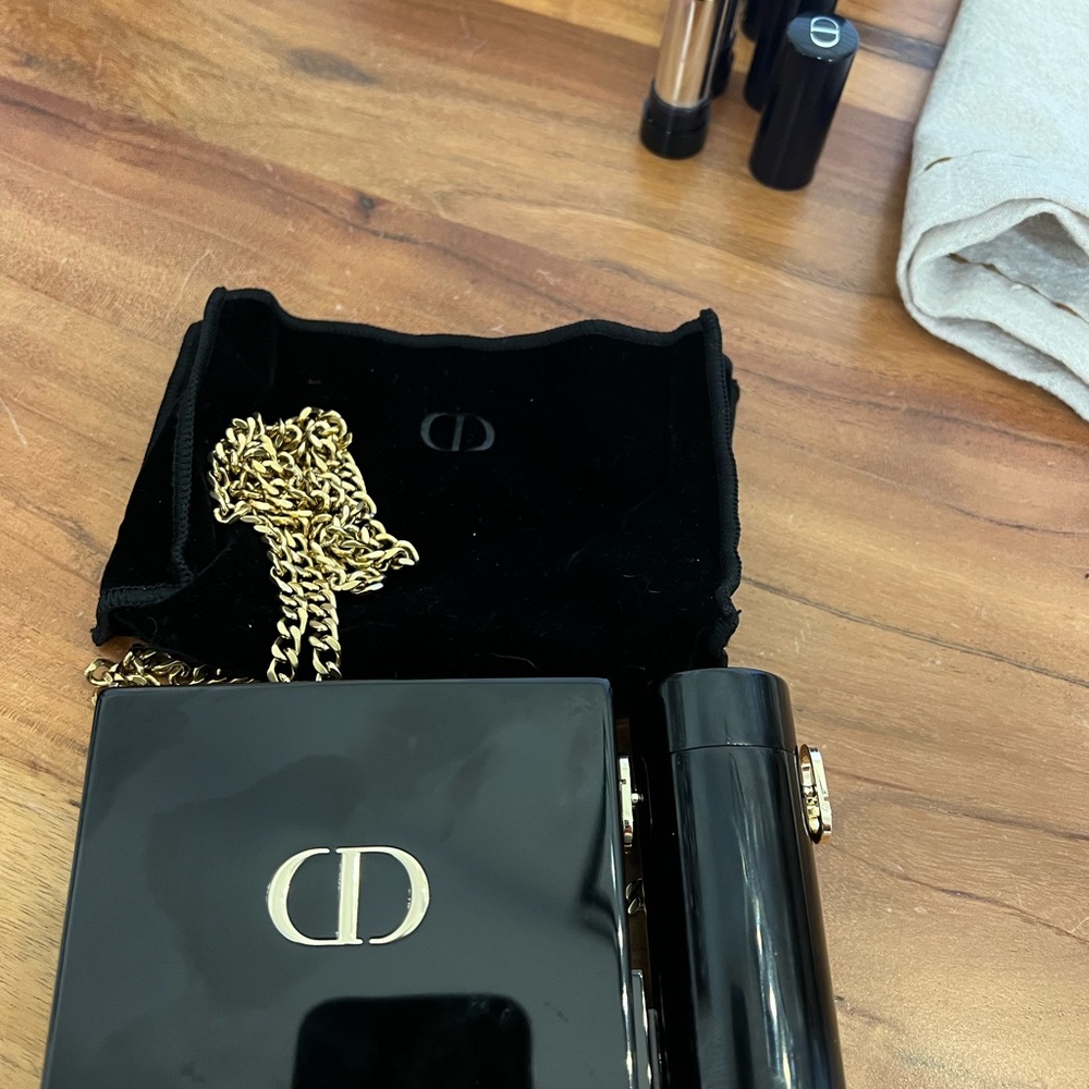 Dior Black Clutch with Gold Accents